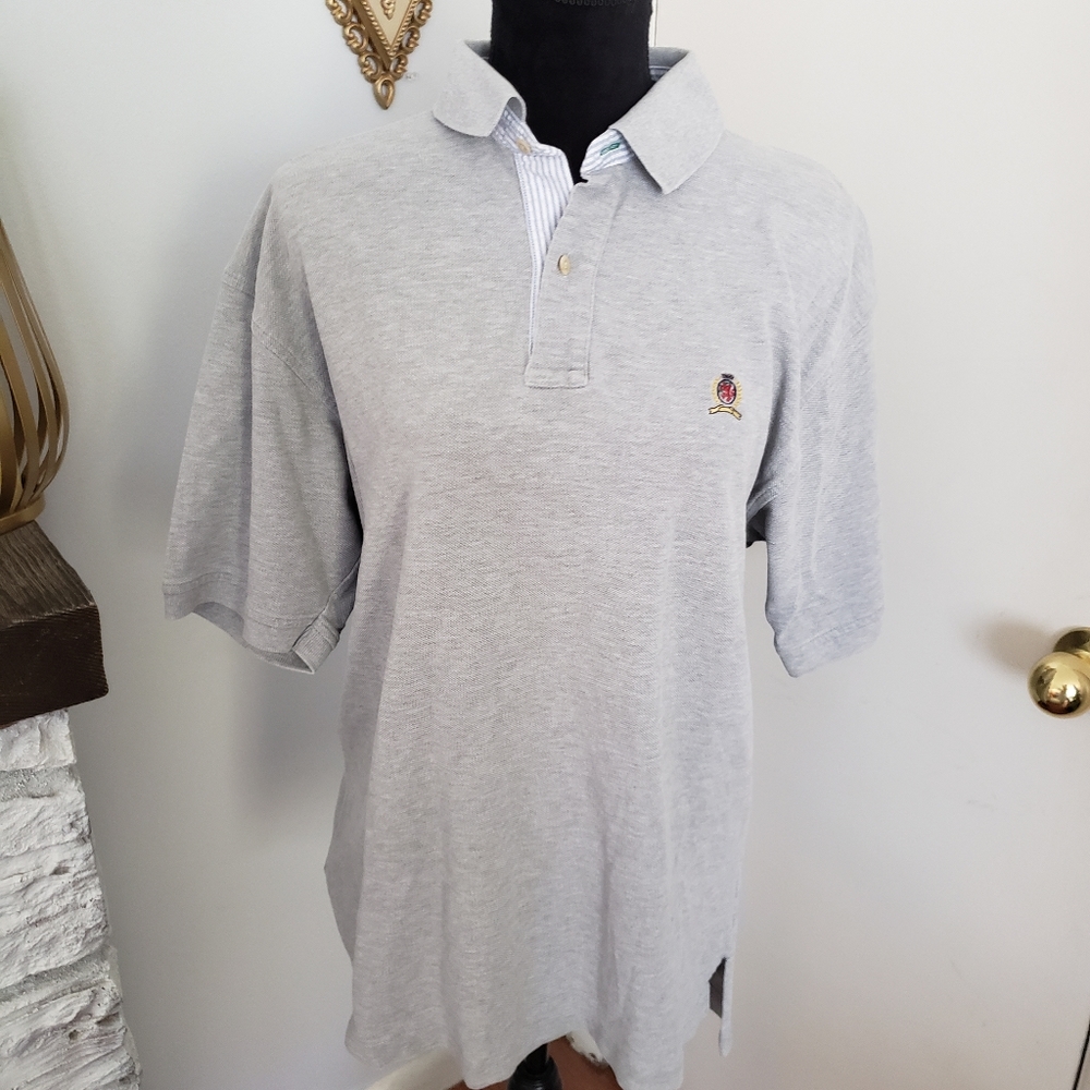 🍒5for$10 Tommy Hilfiger gray polo. Size Large